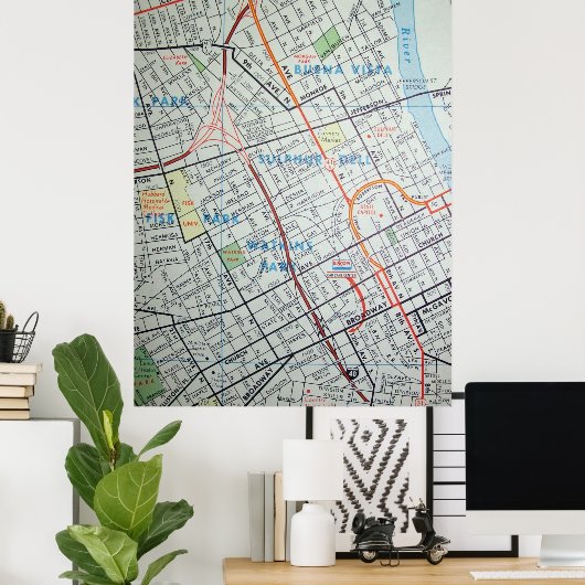 Nashville, TN  Map Poster (Thuiskantoor)