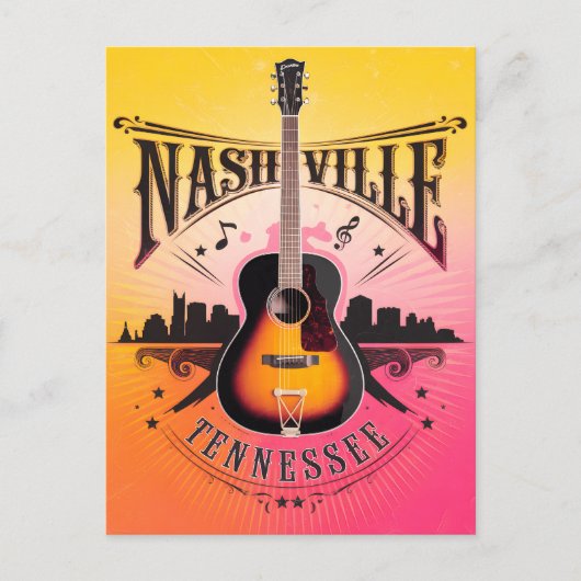 Nashville, TN - Music City, Verenigde Staten Briefkaart (Voorkant)