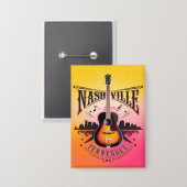 Nashville, TN - Music City, Verenigde Staten Button (Voorkant / Achterkant)