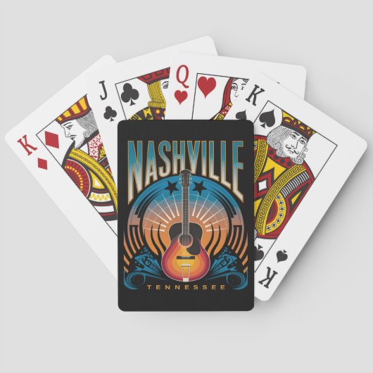Nashville, TN - Music City, Verenigde Staten Pokerkaarten (Achterkant)