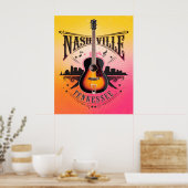 Nashville, TN - Music City, Verenigde Staten Poster (Keuken)