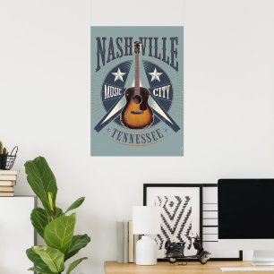Nashville, TN - Music City, Verenigde Staten Poster