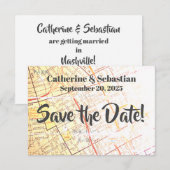 Nashville, TN Oude kaart (Voorkant / Achterkant)