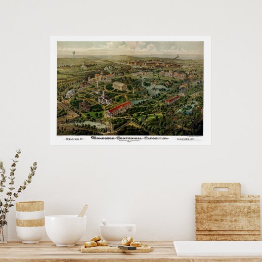 Nashville, TN Panoramic Map - 1897 Poster (Keuken)