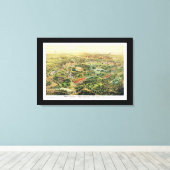 Nashville TN Panoramic Map DIGITAAL REMASTERED Canvas Afdruk (Insitu (Houten vloer))