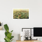 Nashville TN Panoramic Map DIGITAAL REMASTERED Poster (Thuiskantoor)