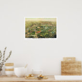 Nashville TN Panoramic Map DIGITAAL REMASTERED Poster (Keuken)