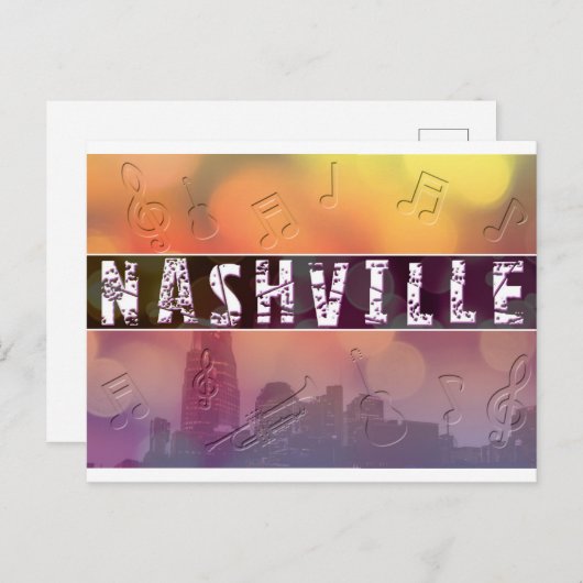 Nashville, TN Retro Briefkaart (Voorkant / Achterkant)