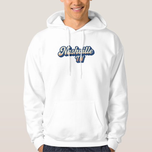 Nashville TN Retro Sunset Script Design –  Hoodie (Voorkant)