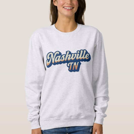 Nashville TN Retro Sunset Script Design – Trui (Voorkant)