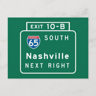 Nashville, TN Road Sign Briefkaart