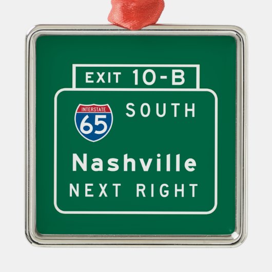 Nashville, TN Road Sign Metalen Ornament (Voorkant)