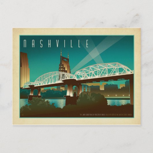 Nashville, TN - Shelby St. Bridge Briefkaart (Voorkant)