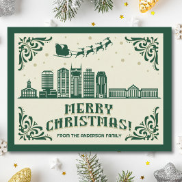 Nashville, TN Skyline Christmas Holiday Briefkaart