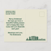 Nashville, TN Skyline Christmas Holiday Briefkaart (Achterkant)
