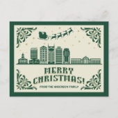 Nashville, TN Skyline Christmas Holiday Briefkaart (Voorkant)