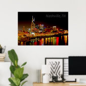 Nashville, TN Skyline Poster (Thuiskantoor)