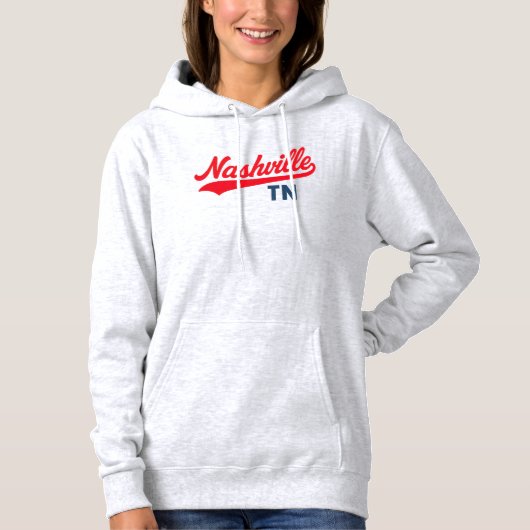 Nashville TN Swoosh Script Design – Retro Hoodie (Voorkant)