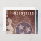 Nashville, TN  Vlag Guitar Briefkaart (Voorkant / Achterkant)