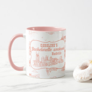 Nashville Toile Bachelorette Koraalroze Mok