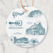 Nashville Toile Twilight op Wit Bedankjes Labels (Achterkant)