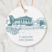 Nashville Toile Twilight op Wit Bedankjes Labels (Voorkant)