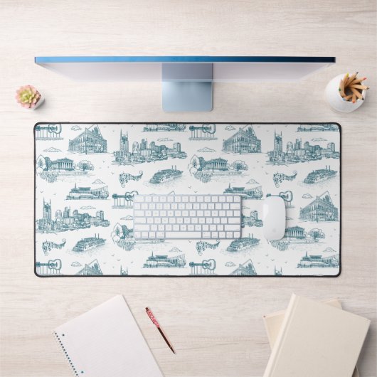 Nashville Toile Twilight op Wit Bureaumat (Kantoor 1)