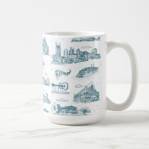 Nashville Toile Twilight op Wit Koffiemok