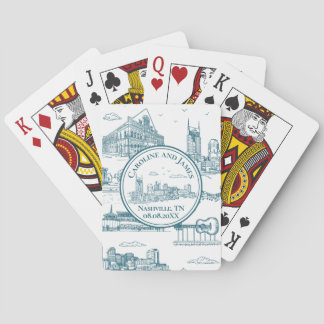 Nashville Toile Twilight op Wit Pokerkaarten
