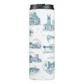 Nashville Toile Twilight op Wit Thermosbeker (Achterkant)