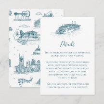 Nashville Toile Twilight op Witte Envelopkaart