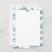 Nashville Toile Twilight op Witte Monogram Bedankkaart (Voorkant)
