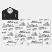 Nashville Toile Zwart en Wit Bedankdoosjes (Ongevouwen)