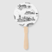 Nashville Toile Zwart en Wit Handwaaier (Achterkant)