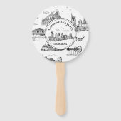 Nashville Toile Zwart en Wit Handwaaier (Voorkant)