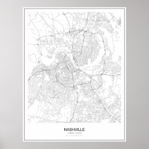 Nashville, US Minimalist Map Poster