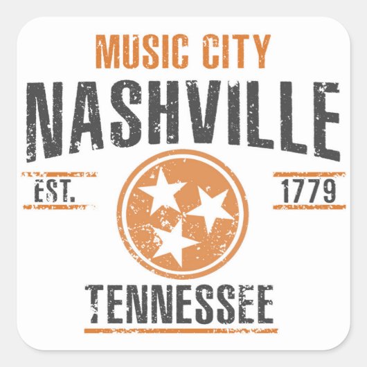 Nashville Vierkante Sticker (Voorkant)