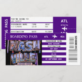 Nashville vliegtuig instapkaart uitje indigo kaart (Voorkant / Achterkant)