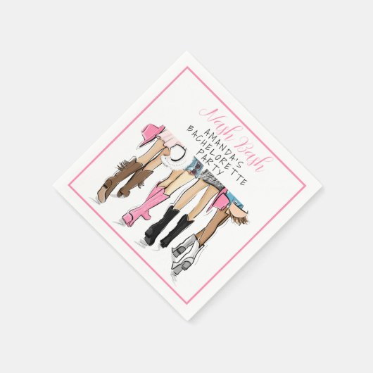 Nashville vrijgezellenfeest handgetekende mode  servet (Hoek)