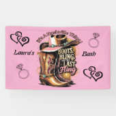 Nashville vrijgezellenfeest - Laarzen en glamour Spandoek (Horizontaal)