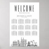 Nashville Wedding | 12 Tabel Zetel Poster (Voorkant)