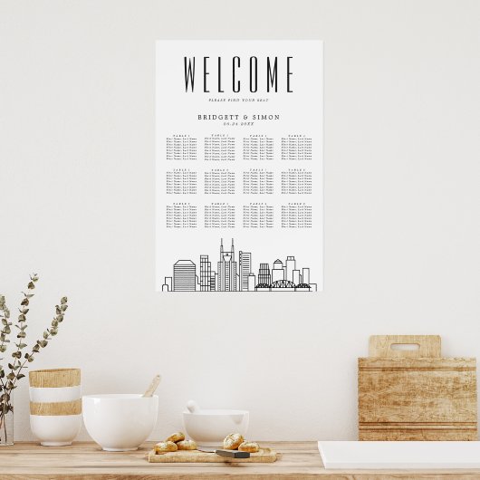 Nashville Wedding | 12 Tabel Zetel Poster (Keuken)