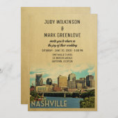 Nashville Wedding Invitation Tennessee Kaart (Voorkant / Achterkant)
