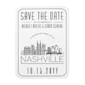Nashville Wedding Stylized Skyline Save the Date Magneet (Verticaal)