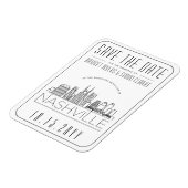 Nashville Wedding Stylized Skyline Save the Date Magneet (Linkerzijde)