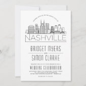 Nashville Wedding | Veldlijnuitnodiging voor styli Kaart (Voorkant)