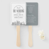 Nashville Wedding | Weddenschap-programma Hand Fan Handwaaier (Voorkant en achterkant)