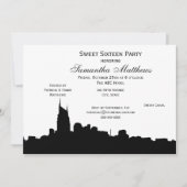 Nashville zwart skyline silhouet zoet 16 kaart (Voorkant)