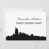 Nashville zwart skyline silhouet zoet 16 kaart (Achterkant)