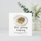 Nasi Goreng Fried Rice Maleisië Feestdagenkaart (Staand voorkant)